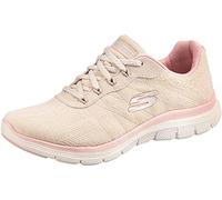 Skechers Flex Appeal 4.0 Fresh Move, Zapatillas para Mujer, Natural Mesh Pink Trim, 40 EU
