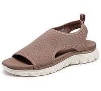 Skechers Flex Appeal 4.0-Livin' in This, Sandalias Deportivas Mujer, Moca, 38 EU