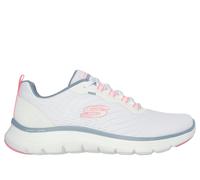 Skechers Flex Appeal 5.0, Zapatillas de Deporte Mujer, Malla Blanca Rosa Y Ribete Azul Claro, 37.5 EU