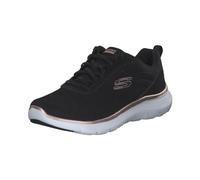 Skechers Zapatillas de deporte para mujer Flex Appeal 5.0 – Malla negra, ribete oro rosa – 39 EU