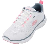Skechers Flex Appeal 5.0, Tenis Bajos Mujer, White Mesh/Pink & Light Blue Trim, 37 EU
