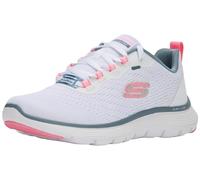 Skechers Flex Appeal 5.0, Tenis Bajos Mujer, White Mesh Pink Light Blue Trim, 37 EU