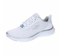 Skechers Flex Appeal 5.0, Zapatillas de Deporte Mujer, Malla Blanca Borde Plateado, 38 EU