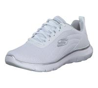 Skechers Flex Appeal 5.0, Zapatillas de Deporte Mujer, Malla Blanca Borde Plateado, 42 EU