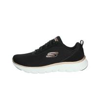 Skechers Flex Appeal 5.0, Zapatillas de Deporte Mujer, Malla Negra con Ribete de Oro Rosa, 39.5 EU