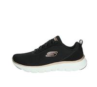 Skechers Flex Appeal 5.0, Zapatillas de Deporte Mujer, Malla Negra con Ribete de Oro Rosa, 39 EU