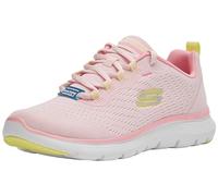 Skechers Flex Appeal 5.0, Zapatillas de Deporte Mujer, Malla Rosa Y Ribete Amarillo, 35 EU