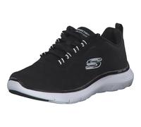 Skechers Flex Appeal 5.0, Zapatillas de Deporte Mujer, Ribete Blanco de Malla Negra, 35.5 EU