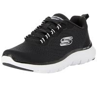 Skechers Flex Appeal 5.0, Zapatillas de Deporte Mujer, Ribete Blanco de Malla Negra, 38 EU