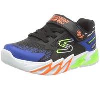 Skechers Flex-Glow Bolt, Zapatos Deportivos Niños, Black Synthetic / Textile / Blue, Lime, & Ora, 37 EU