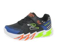 Skechers Flex-glow Bolt, Zapatos Deportivos Unisex niños, Black Synthetic Textile Blue Lime Ora, 27 EU