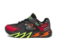 Skechers Flex-glow Bolt, Zapatos Deportivos Unisex niños, Black Synthetic Textile Red Orange Ye, 29 EU