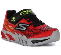 Skechers Flex Glow Elite Zapatillas De Estrapado Ligero Negro Rojo Niños UK 1-14