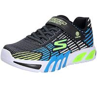 Skechers FLEX-GLOW ELITE, Zapatillas para Niños, Black Synthetic & Trim/ Blue & Lime Trim/ Whi, 33 EU