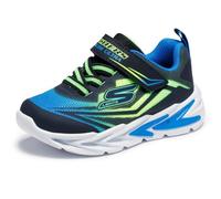 Skechers Flex-Glow Ultra para niño, Negro sintético Azul Lima Textil Plateado, 9 UK Child