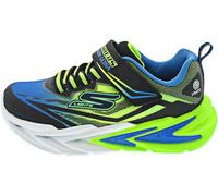 Skechers Flex-Glow Ultra, Zapatillas, Black Synthetic/Blue & Lime Textile/Silve, 30 EU