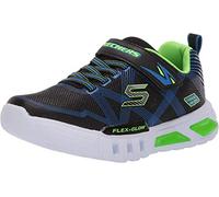 Skechers Zapatillas para niños FLEX-GLOW Negro textil/sintético con detalles azul y lima Talla 34 EU