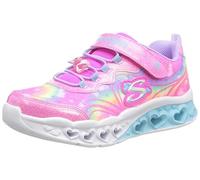 Skechers Flutter Heart Lights Groovy Swirl, Zapatos deportivos Niñas, Hot Pink Sparkle Mesh/Lavender Trim, 33 EU
