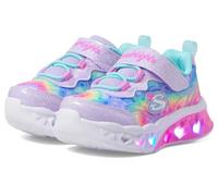 Skechers Flutter Heart Lights Groovy Swirl, Zapatos deportivos Niñas, Lavender Sparkle Mesh/Aqua Trim, 21 EU