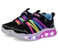 Skechers Flutter Heart Lights Rainbow Bestie, Zapatos deportivos Niñas, Black Sparkle Mesh/Multi Trim, 35 EU