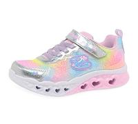 Skechers - Flutter Heart Lights Simply Love, Zapatillas para Niñas, Malla Sintética Plateada, 33 EU