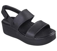 Skechers Foamies Arch Fit Up Beat-Sunrise, Sandalias con cuña Mujer, Negro, 35 EU