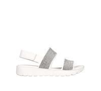 Skechers Footsteps, Sandalia Mujer, White Synthetic, 35 EU