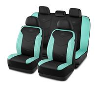 Skechers Fundas de asiento de espuma viscoelástica, fundas de cuero para asiento de coche, máxima comodidad y apoyo, juego completo compatible con bolsas de aire, ajuste universal automotriz para la
