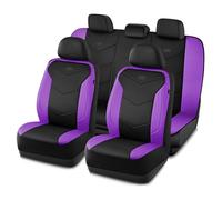 Skechers Fundas de asiento de espuma viscoelástica, fundas de cuero para asiento de coche, máxima comodidad y apoyo, juego completo compatible con bolsas de aire, ajuste universal automotriz para la