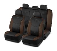 Skechers Fundas de asiento de espuma viscoelástica, fundas de cuero para asiento de coche, máxima comodidad y apoyo, juego completo compatible con bolsas de aire, ajuste universal automotriz para la