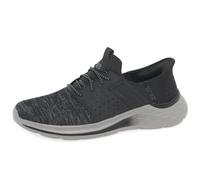 Skechers Garner Newick - Zapatos sin Cordones para Hombre, Tela sintética Negra, 41 EU