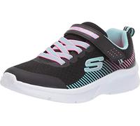 Skechers Girl's Microspec Trainers, Black Mesh/Aqua & Neon Pink Trim, 28.5 EU
