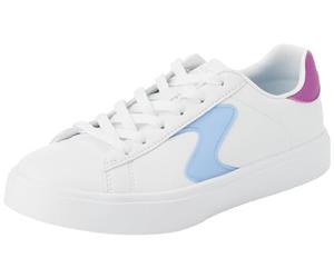Skechers Girl'S Street Trainers, White Synthetic Purple Trim, 28 EU