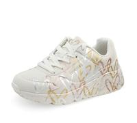 Skechers Girl'S Uno Lite Metallic Love Sneaker, Natural Multicolor, 31 EU