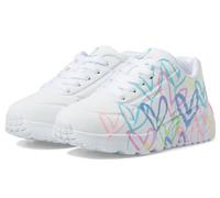 Skechers Girls' UNO Lite Spread The Love, White/Light Purple, 30 EU