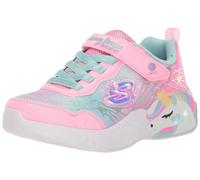 Skechers Girls, Zapatillas Unisex niños, Pink Sparkle Mesh Turquoise Trim, 28.5 EU