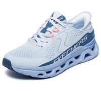 Skechers Glide-Step Altus sin Cordones para Mujer, Malla sintética Azul Claro con Ribete Azul, 39 EU