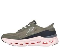 Skechers Glide-Step Altus, Zapatillas Mujer, Olive Synthetic/Mesh/Pink Trim, 37.5 EU