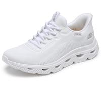 Skechers Glide Step ARC Waves Slip-ins, Zapatillas Mujer, White Engineered Knit, 39.5 EU