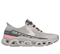 Skechers Glide-Step Atlus Hands Free Slip-ins, Zapatillas Mujer, Gray Synthetic/Mesh/Pink Trim, 41 EU