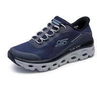Skechers Glide-Step Sole Hands Free Slip-in, Zapatillas Hombre, Navy Textile/Synthetic/Trim, 45 EU