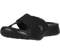 Skechers Go 600-Glistening Slide Sandalia para mujer, Black, 8 UK Wide