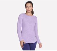 Skechers GO DRI Swift Long Sleeve Tunic Crew en Blanco/Claro Morado, talla Pequeña