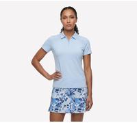 Skechers GO GOLF pantalones cortos Sleeve Birdie Zip Front Polo en Blanco/Gris Claro, talla 2XL