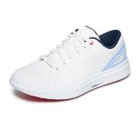 Skechers Go Golf Tenis de Golf Impermeables Drive 6 Arch de Piel de Ajuste Relajado para Mujer, Blanco/Azul, 37.5 EU