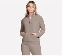 Skechers GO LUXE Rib 1/4 Zip en Taupe/Marrón, talla Pequeña