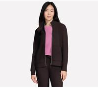 Skechers GO Luxe Rib Everyday Full Zip chaqueta en Chocolate/Negro, talla Media