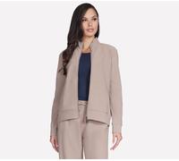 Skechers GO Luxe Rib Everyday Full Zip chaqueta en Taupe/Marrón, talla XL