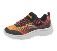 Skechers GO RUN 650 NORVO - Zapatillas, Niños, Negro (Black & Red Textile/ Black Synthetic/ Red & O), 28 EU