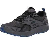 Skechers Go Run Consistent, Zapatillas de trail running Hombre, Charcoal Leather Synthetic Blue Trim, 41 EU